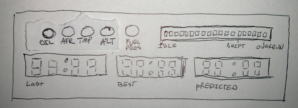 7-Segment display lap time concept