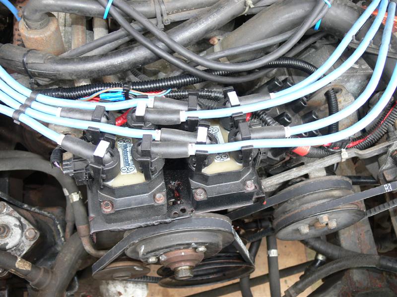 Plug leads using the fairly commmon Range Rover mounting position on top of the water pump.